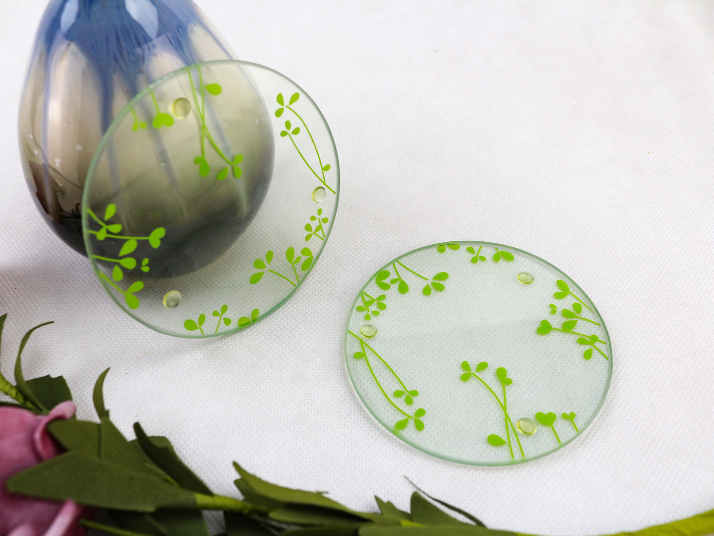 Set of 2 Glass Coasters