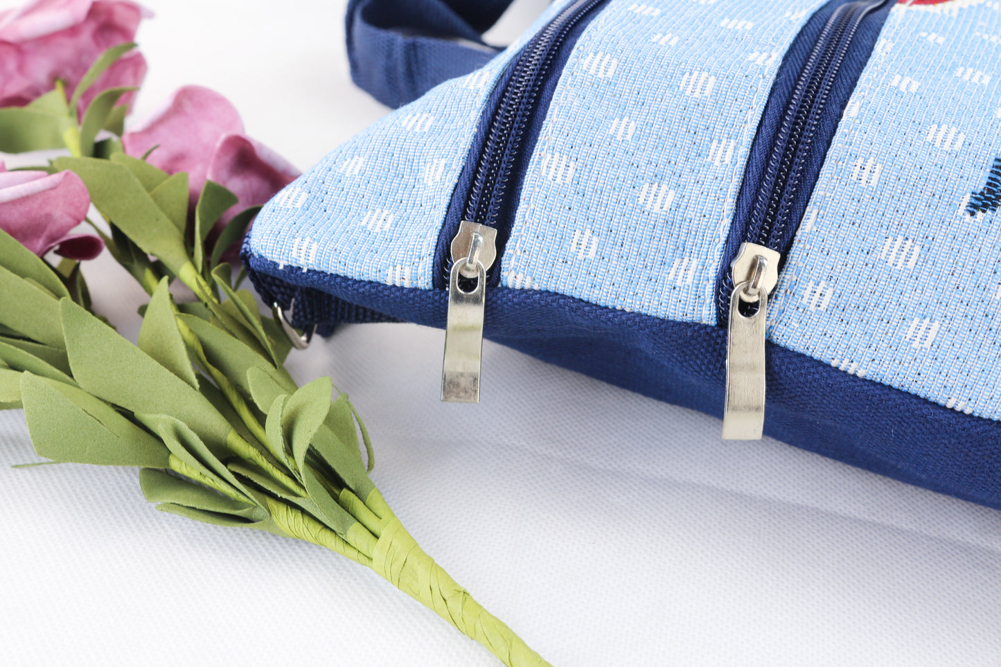 Cotton and linen crossbody bag