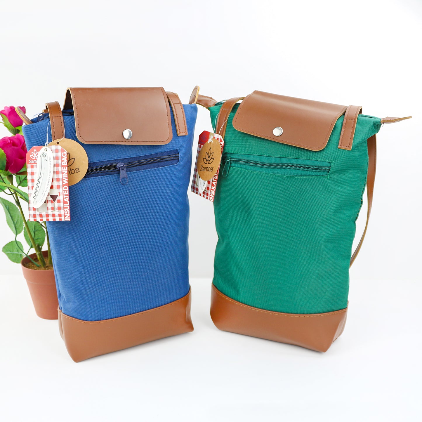 Two bottles of wine tote bag