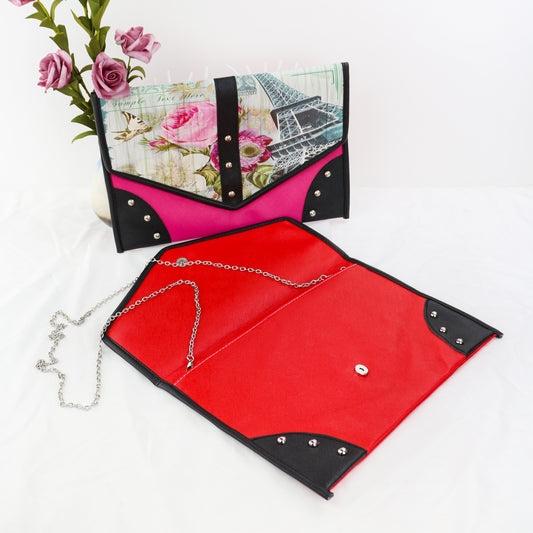 Stylish printed crossbody envelope clutch bag