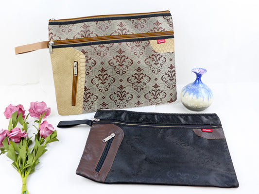 Leather and Fabric LUXURY File Bag Briefcase