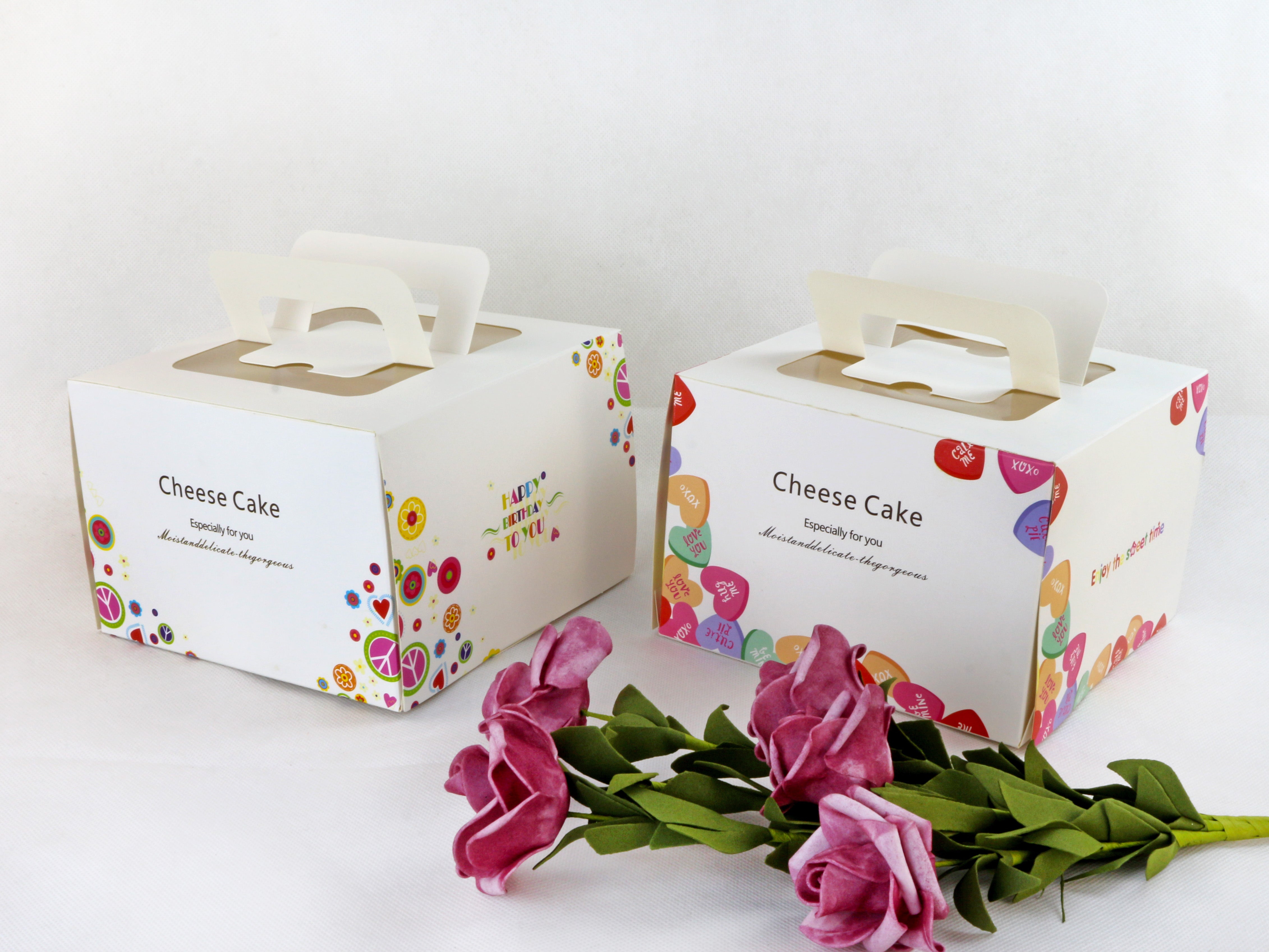 Elegant Butterfly - Cake Box - White/Silver | UK Wedding Favours