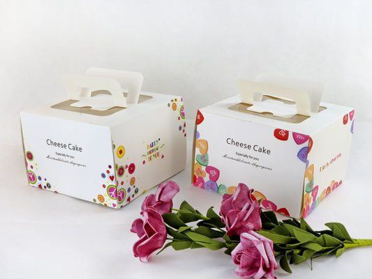 6'' Luxury Windowed Cake Box with Handle (2 Designs)