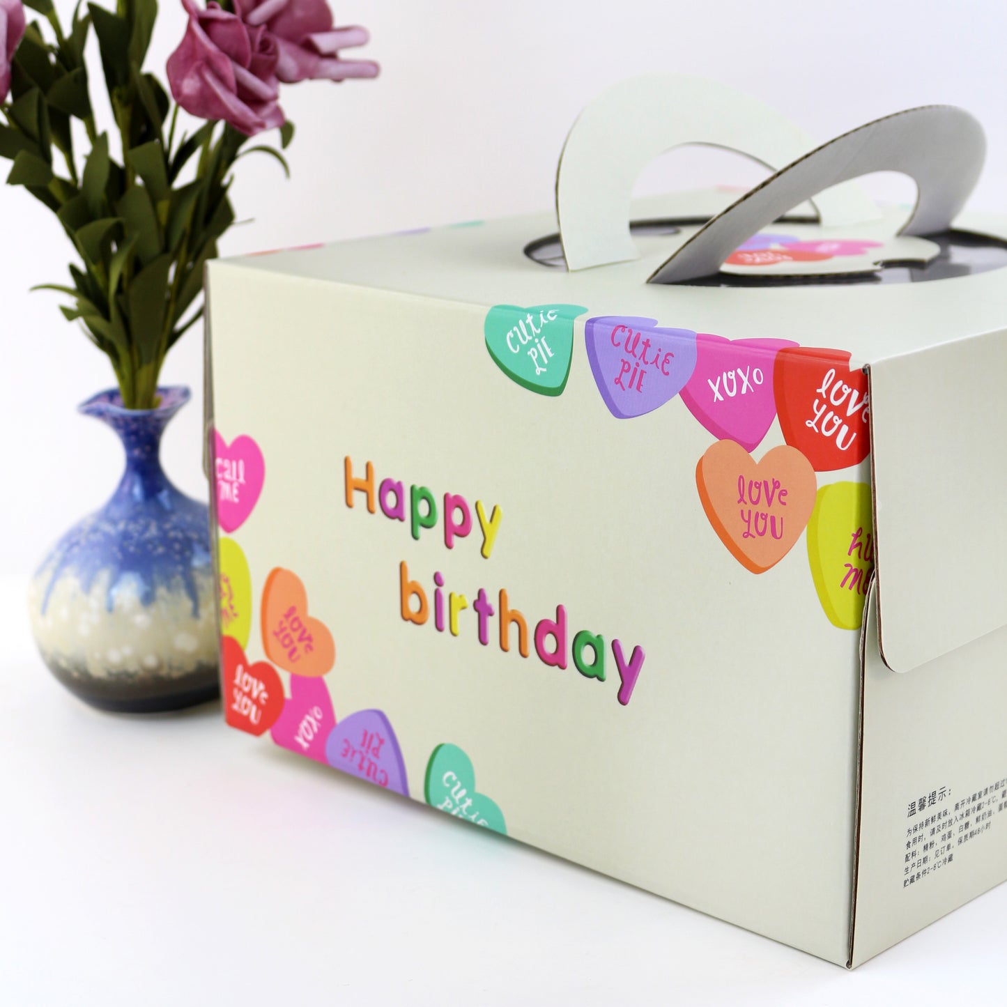 8'' / 10'' / 12'' Luxury Windowed Cake Boxes with Handle + Rigid Cake Board