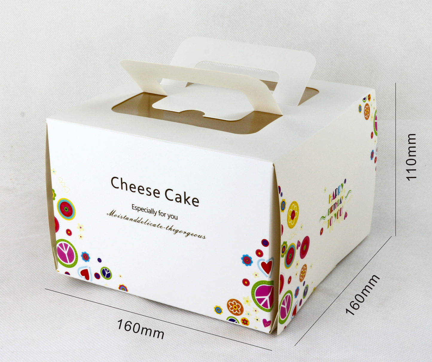 6'' Luxury Windowed Cake Box with Handle (2 Designs)